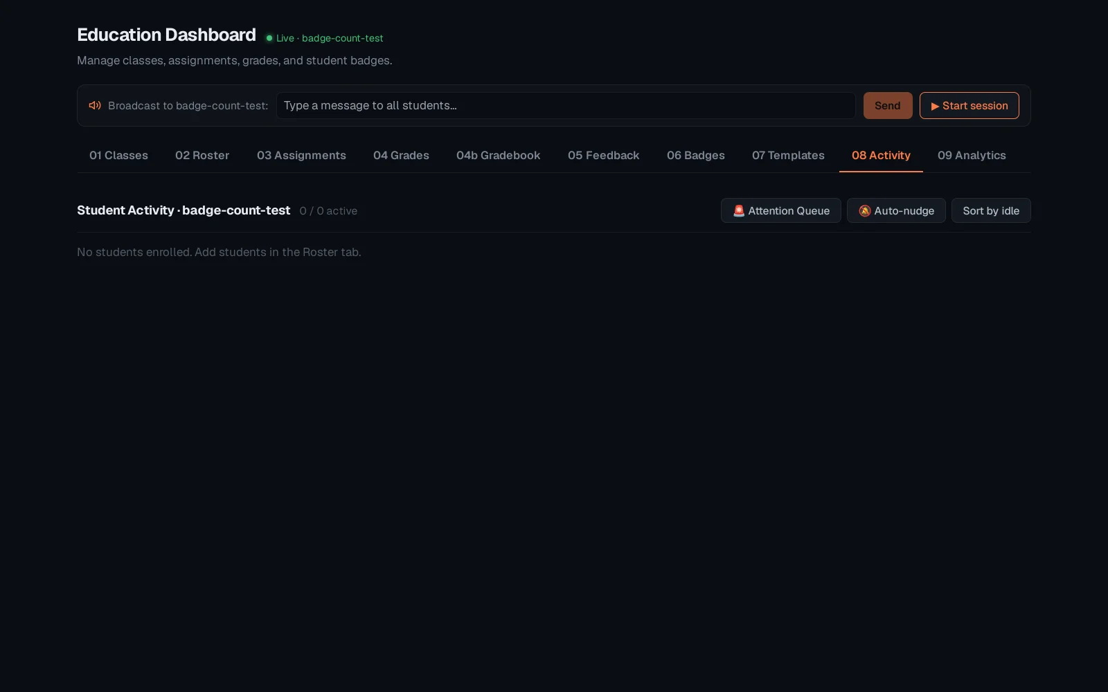 Step 1: Activity feed and class analytics