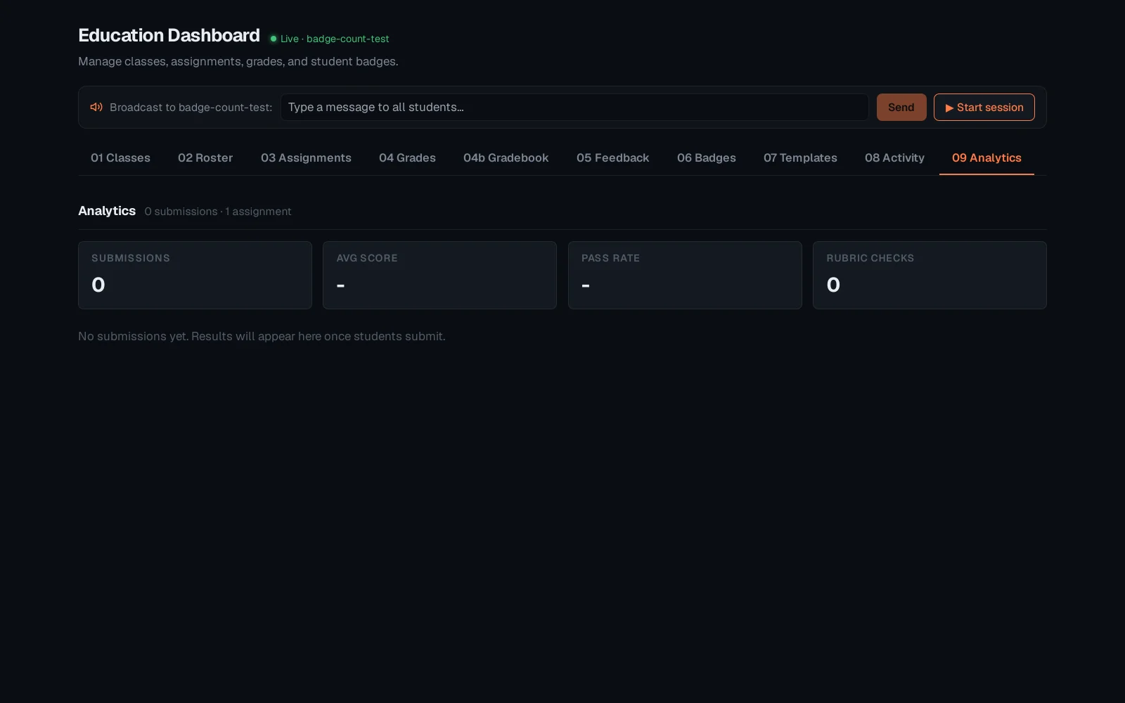 Step 2: Activity feed and class analytics