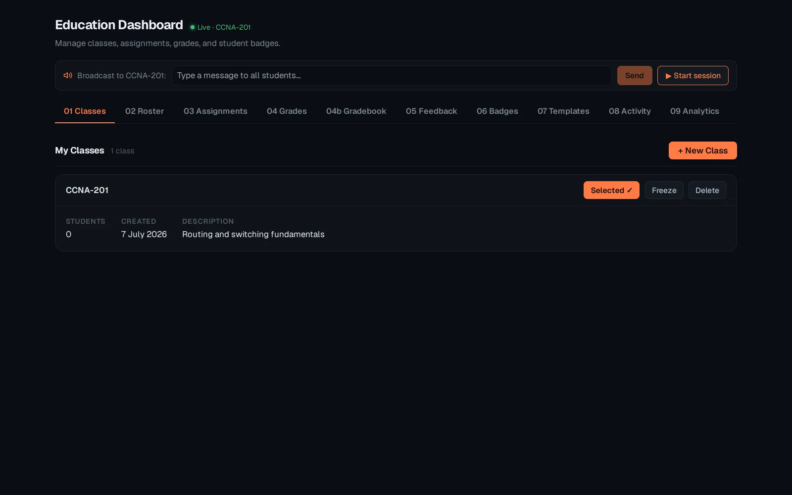 Step 1: Classes, roster and assignments in the Education dashboard