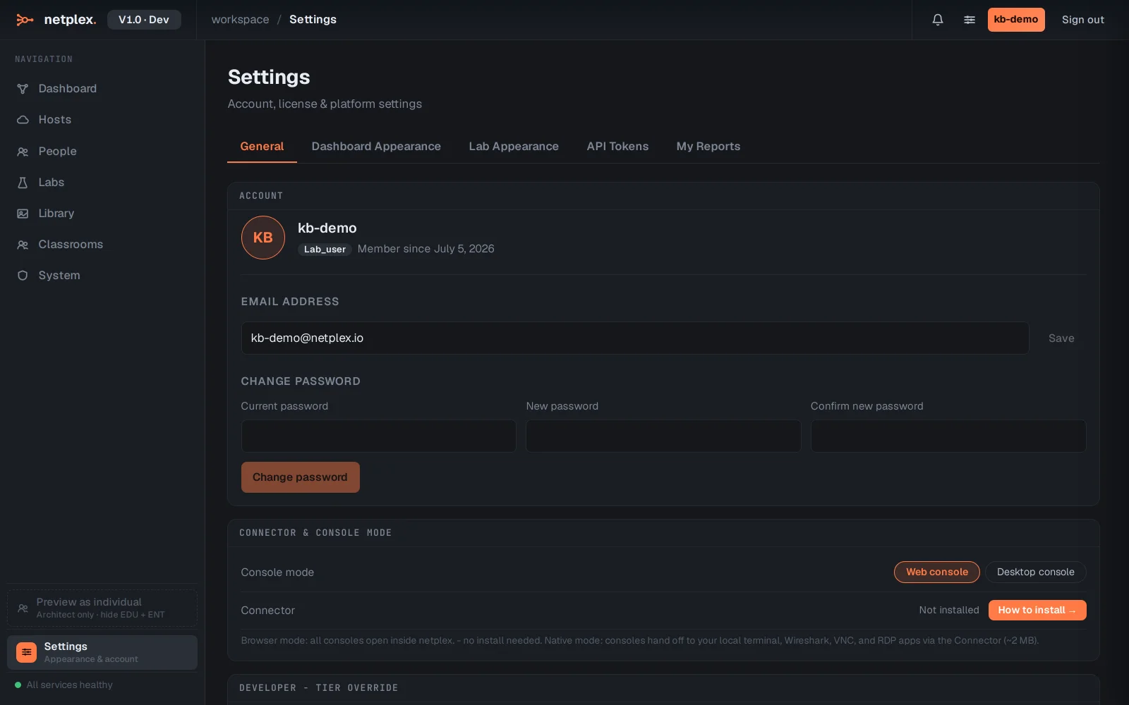 Step 1: Browse and change the global settings