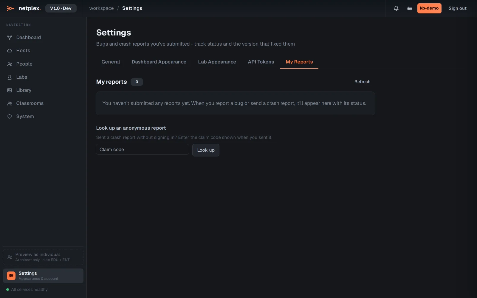 Step 2: Track your bug reports (My Reports)