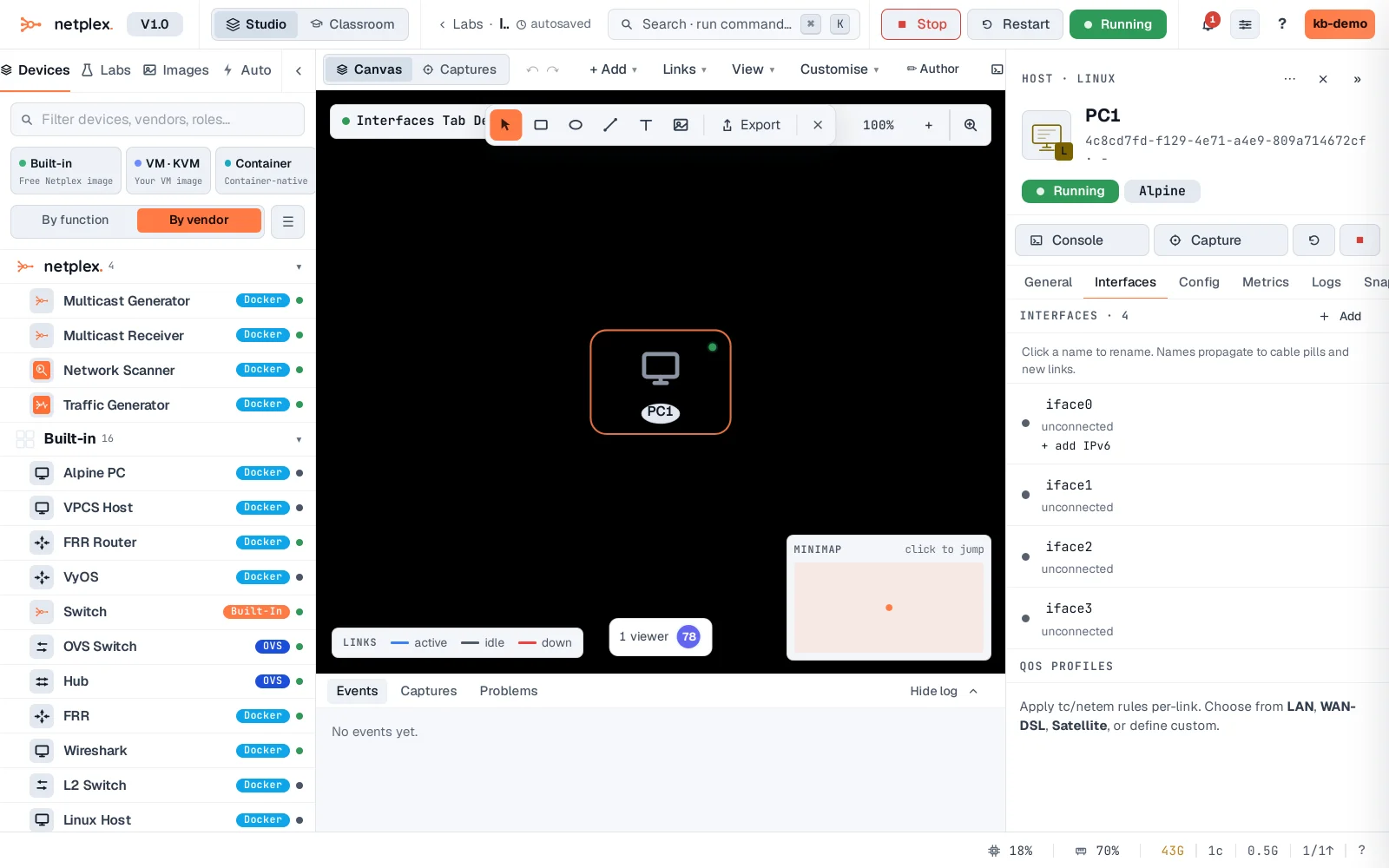 Step 2: The node Interfaces tab