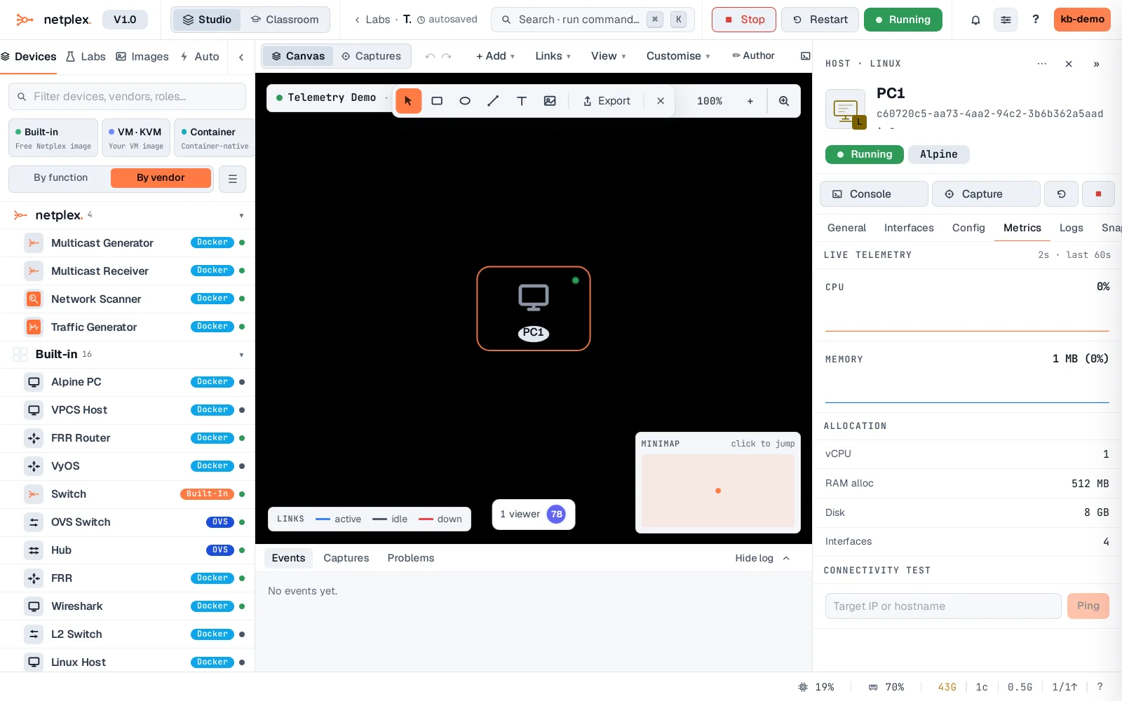 Step 2: Node logs and live metrics