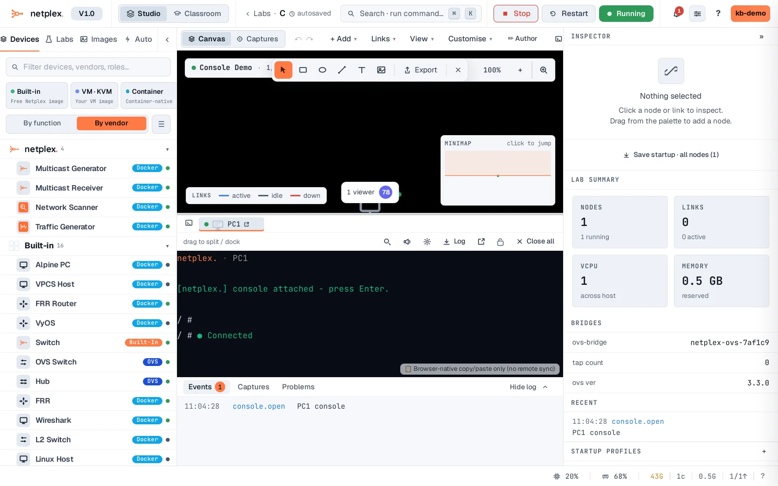 Step 1: Open a console on a node