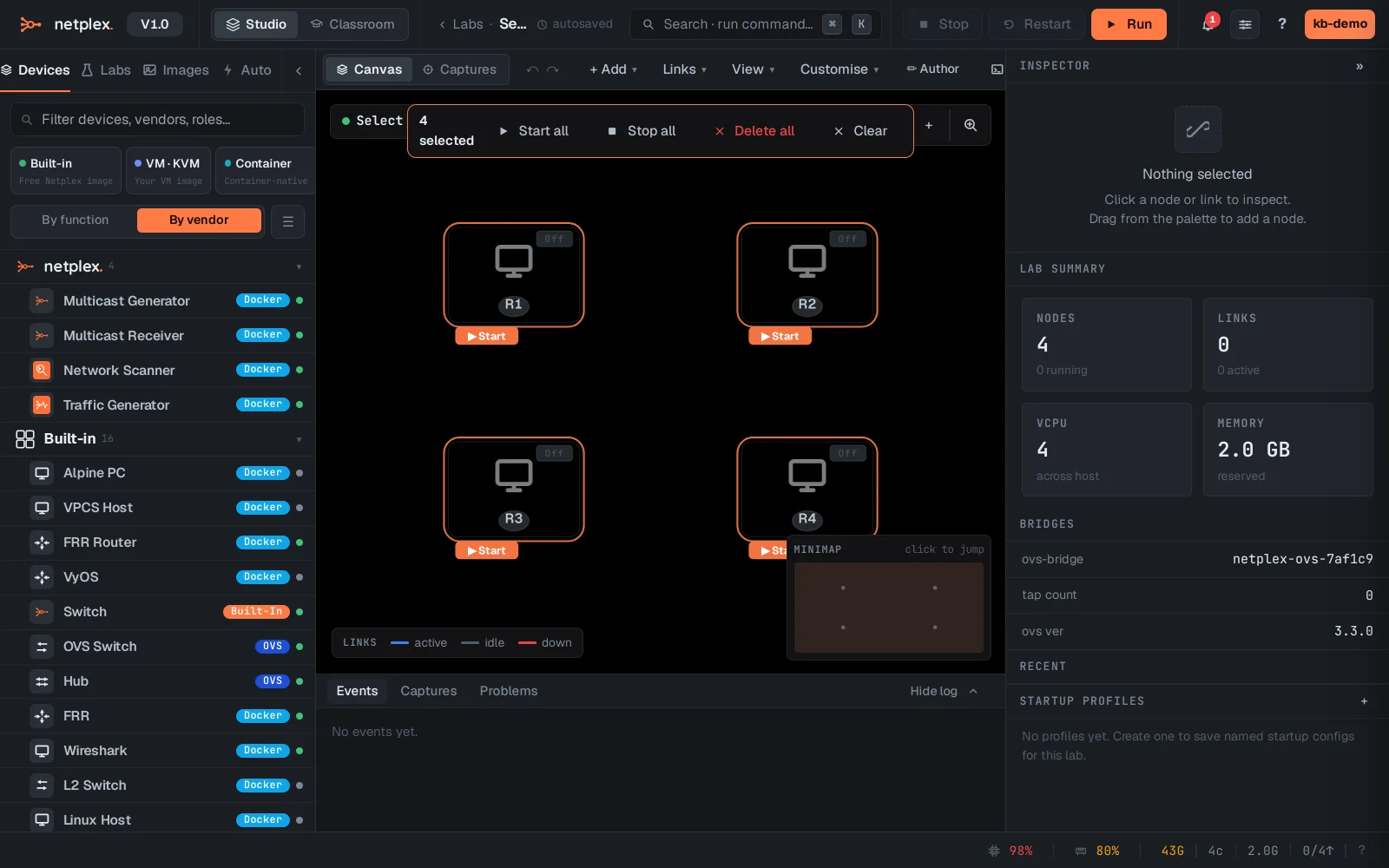 Step 1: Select many nodes and undo mistakes