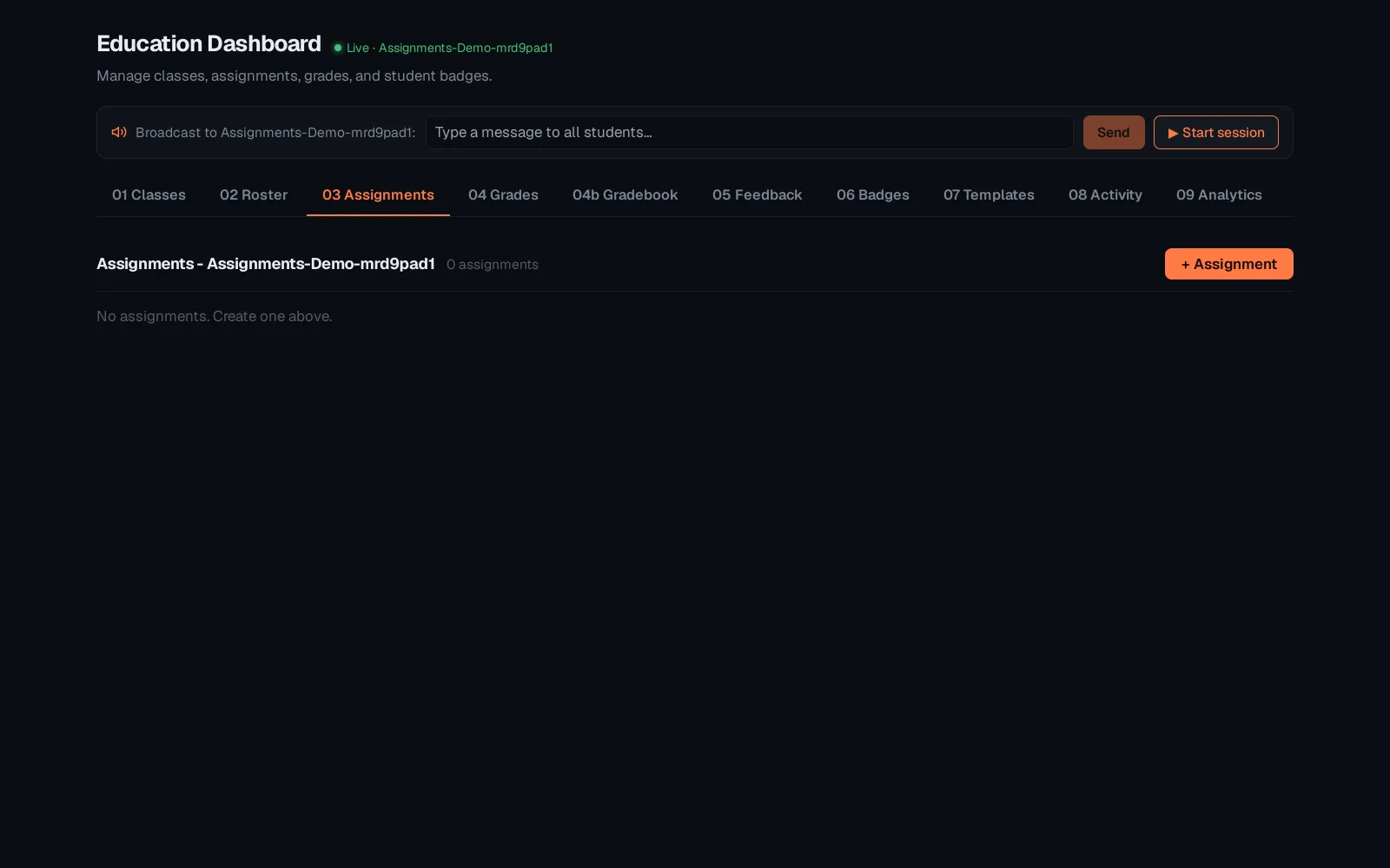 Step 1: The Assignments tab